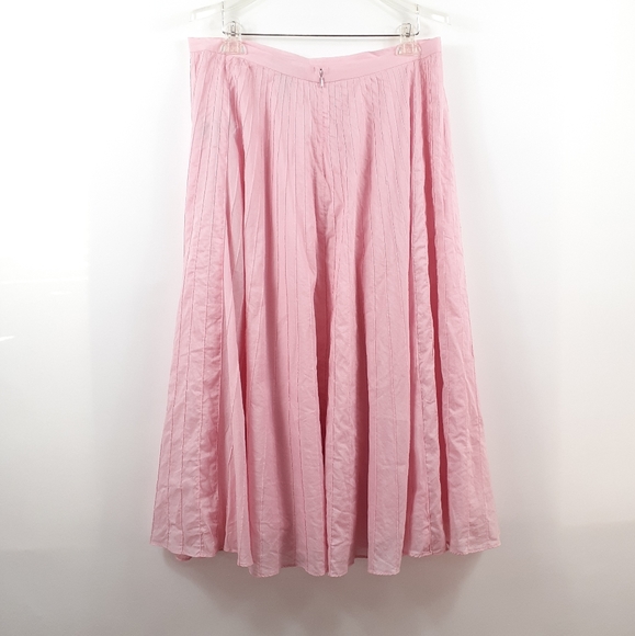 Lauren Ralph Lauren Pink Pleated Skirt Long 12 - Picture 11 of 14